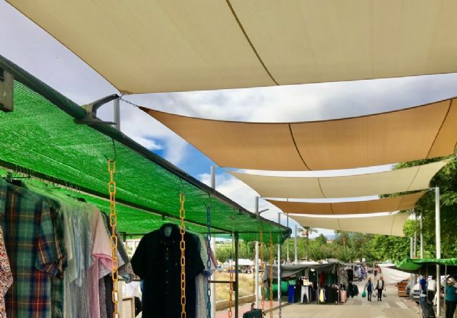 Lorquí finaliza la primera fase del proyecto de sombraje del mercado no sedentario