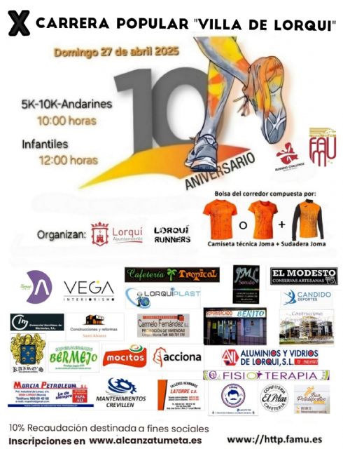 El domingo 27, Lorquí celebra el 10º aniversario de su cita popular