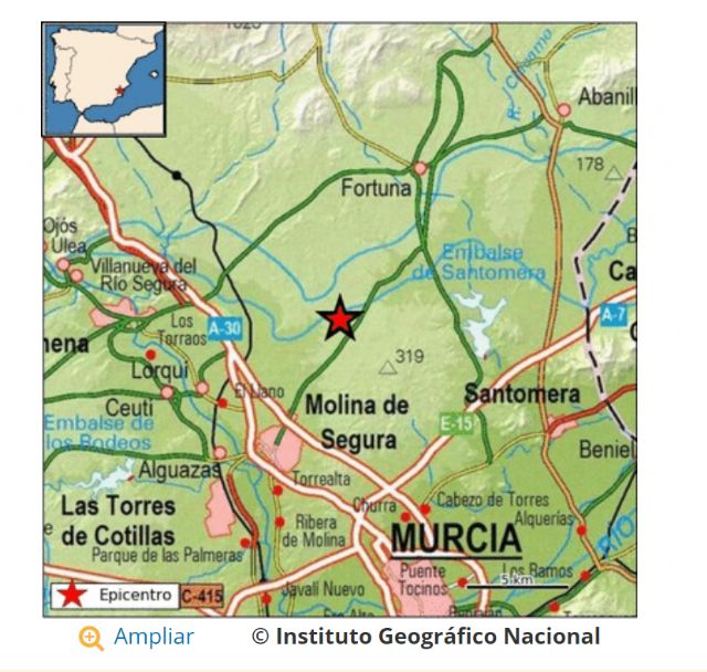 Un pequeño sismo alerta a los vecinos de Lorquí