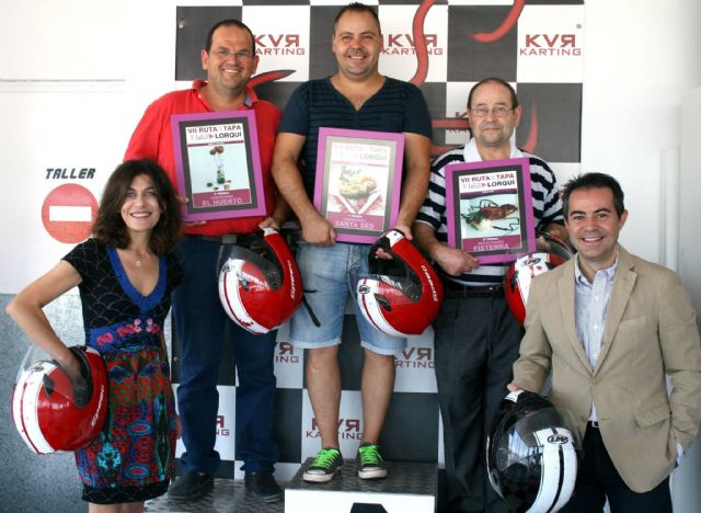 Pódium de ganadores de la VII Ruta de la Tapa de Lorquí: Santa Sed, El Huerto y Fisterra