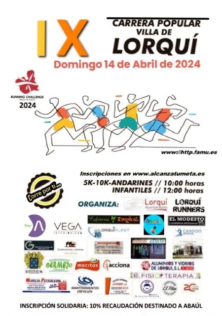 Más de 400 corredores participan este fin de semana en la IX Carrera Popular Villa de Lorquí