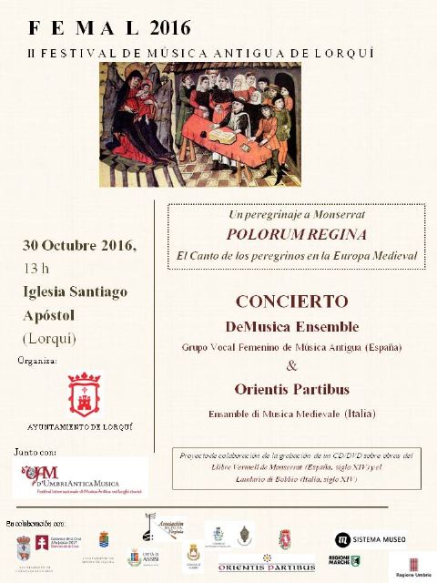 Lorquí celebra un concierto extraordinario de música medieval dentro del FEMAL 2016