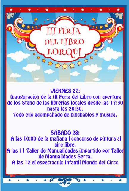 Lorquí celebra la III Feria del Libro con actividades para los más pequeños los días 27 y 28 de abril